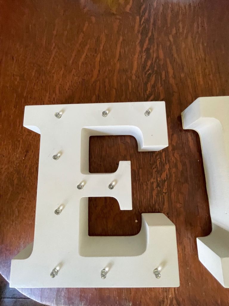 Wooden light up letters