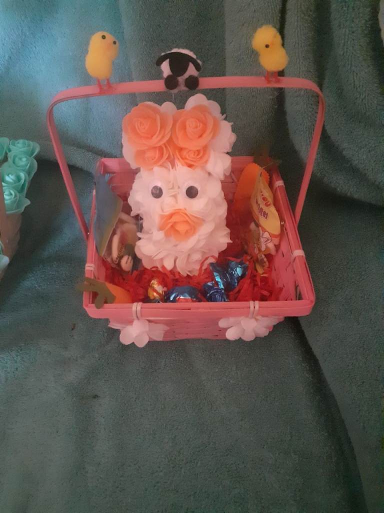 Easter bunnies in basket