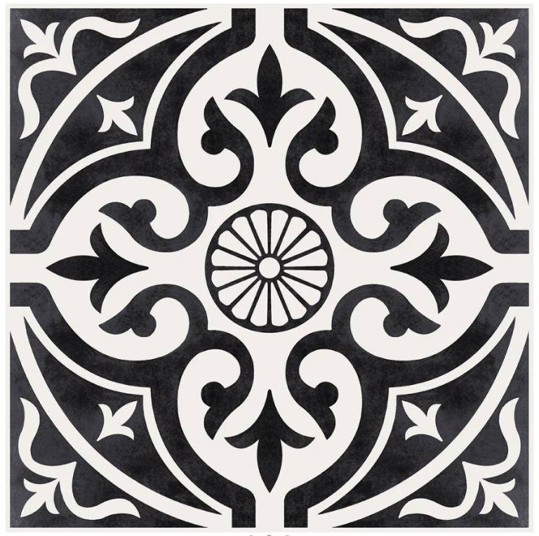 Kingsbridge Black Patterned Wall and Floor Tiles - 330 x 330mm