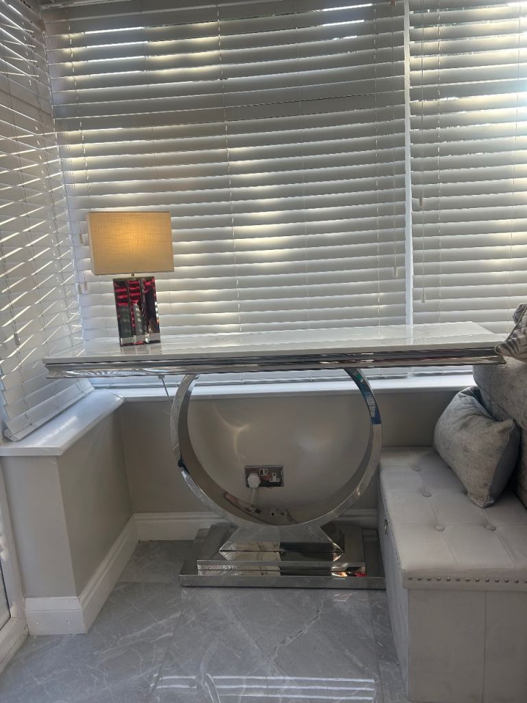 White marble console table 