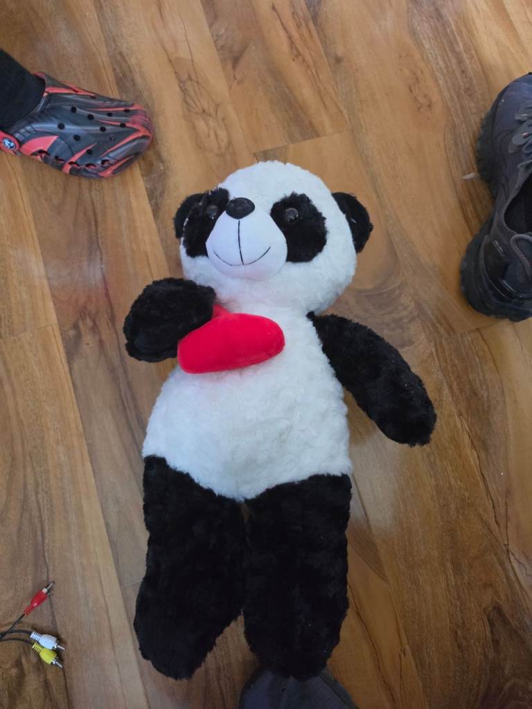 Cute Panda Soft Toy with Red Heart – As Good As New