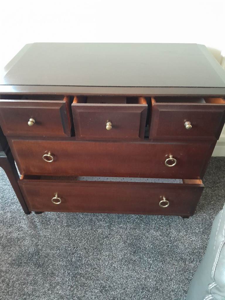 Stag drawers and bedside table
