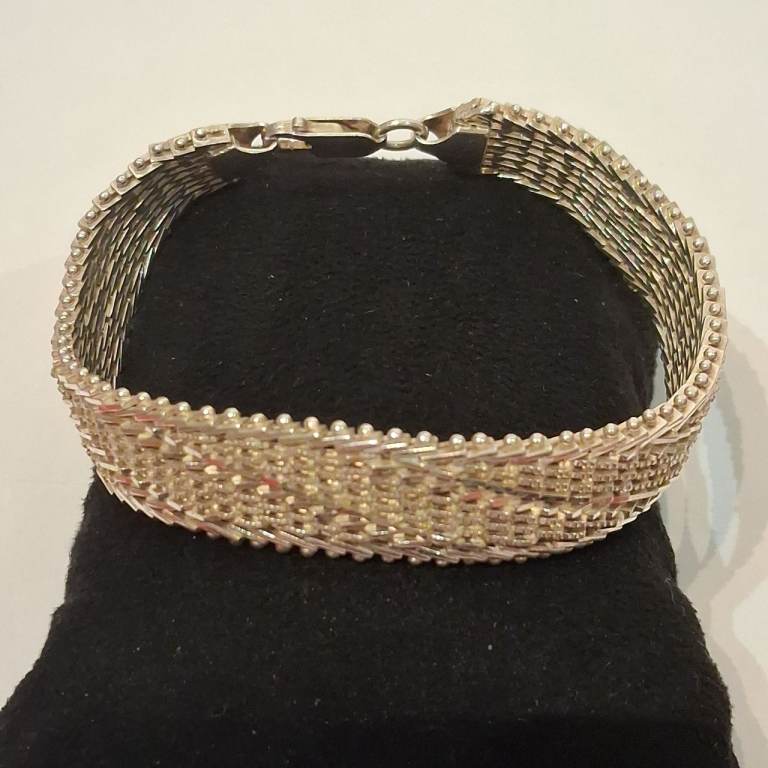 Sterling Silver Vintage Bracelet Weight-31,29 Grams, Length-20 Centimeters 