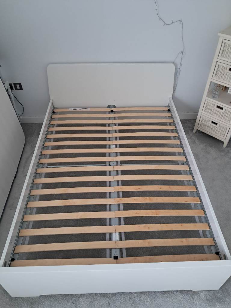 White IKEA double bed frame - for collection from Islington