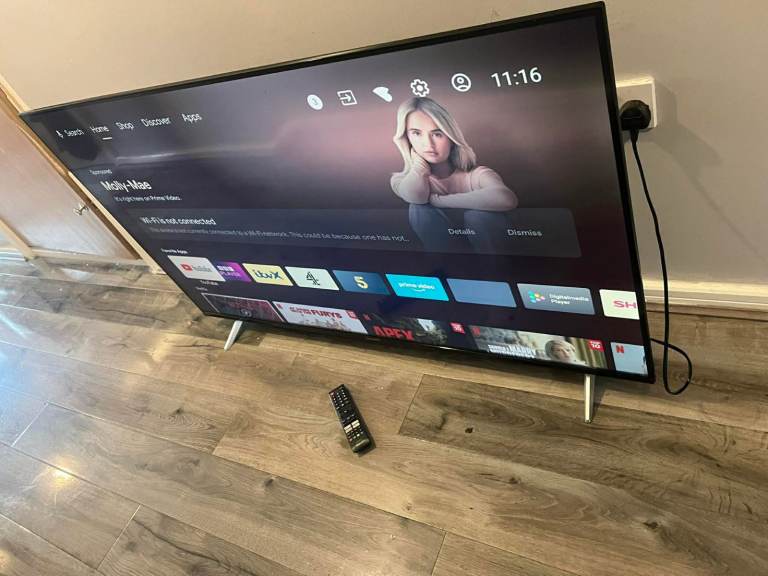 2 x Ex display 55 inch Sharp Android 4 k uhd smart tv with wi fi immaculate like new RRP £329 each