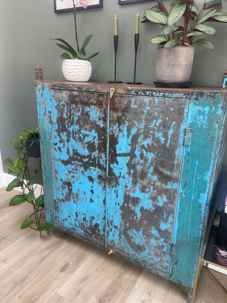 Vintage Indian Solid Wood Almirah cupboard 