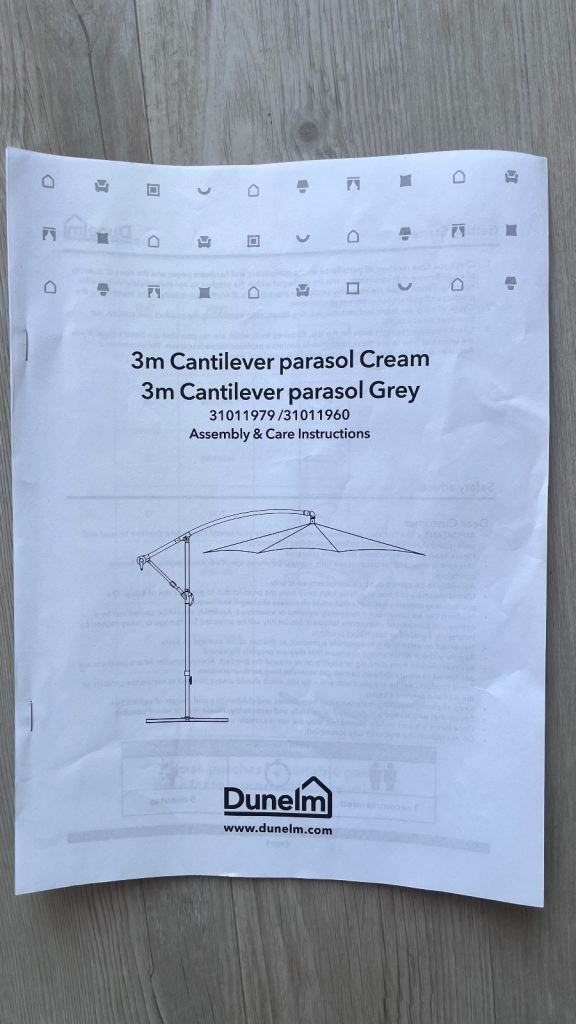 3m Cantilever Parasol (Cream)