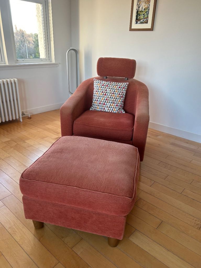 Sterling Furniture armchair with footstool 