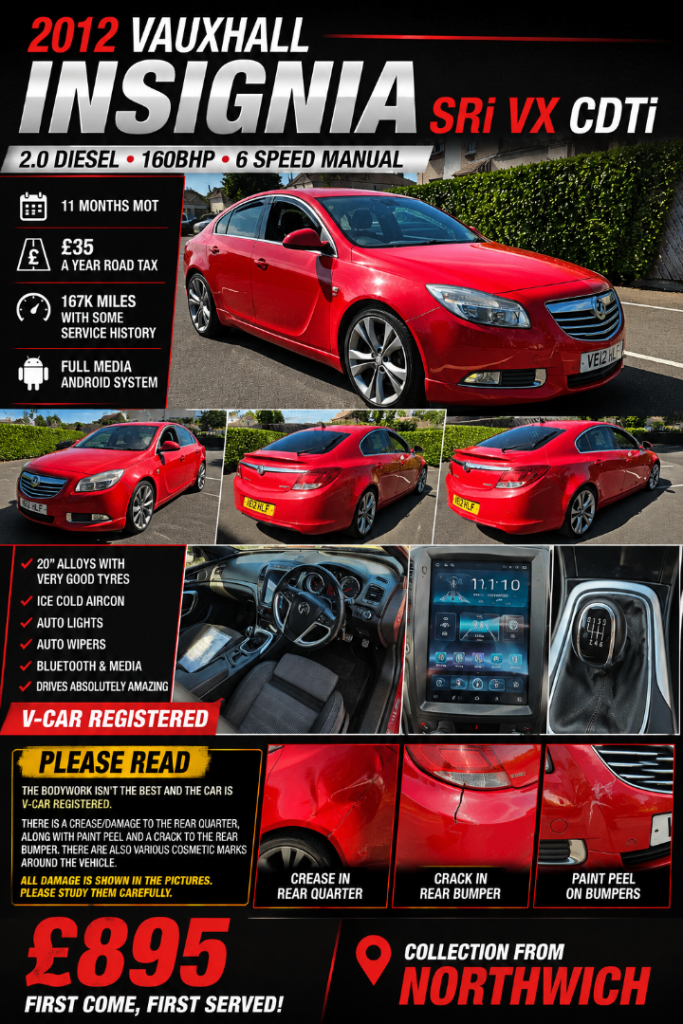 2012 Insignia Vx Sri Cdti £35 Tax 11 Months Mot