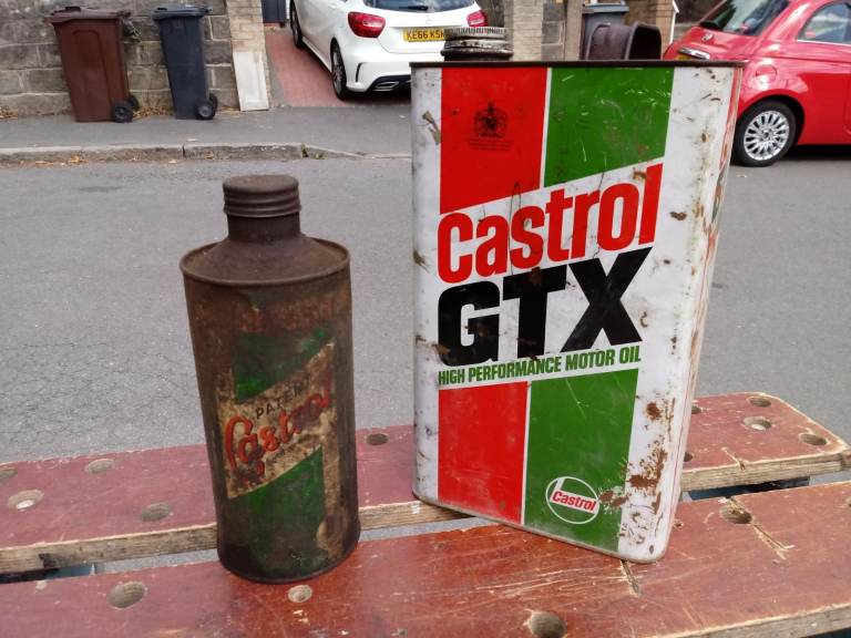 1956 and 1950 Castrol oil cans