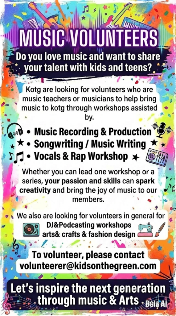 VOLUNTEER YOUTH WORKER - MUSIC PRODUCTION