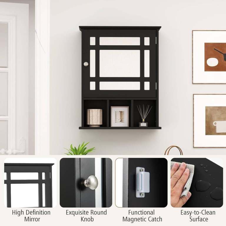 Black bathroom cabinet