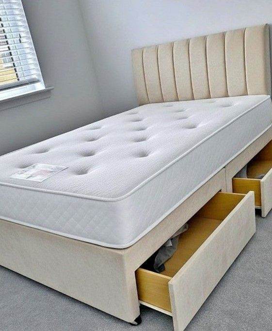 Small Double Divan Bed –Storage Drawers+ Headboard +Orthopedic Memory Mattress ✨All Colors Available