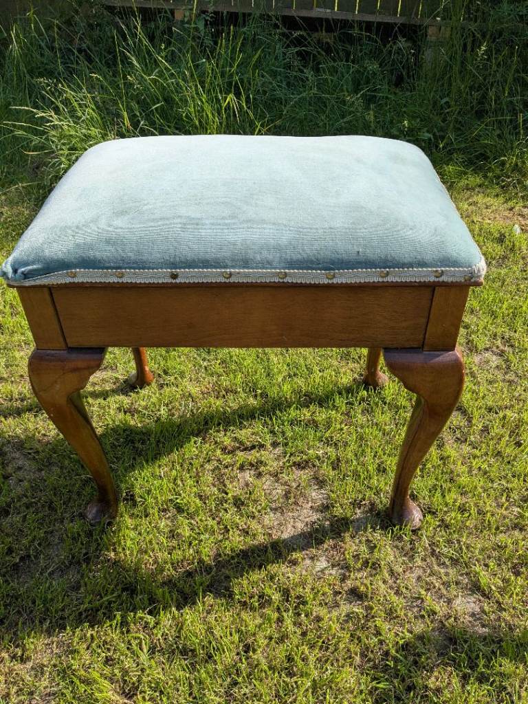 Vintage Piano Stool with Storage Made in Scotland 1940's