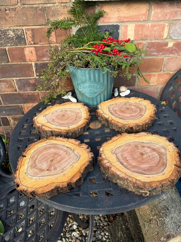 Rustic log slices £5 each