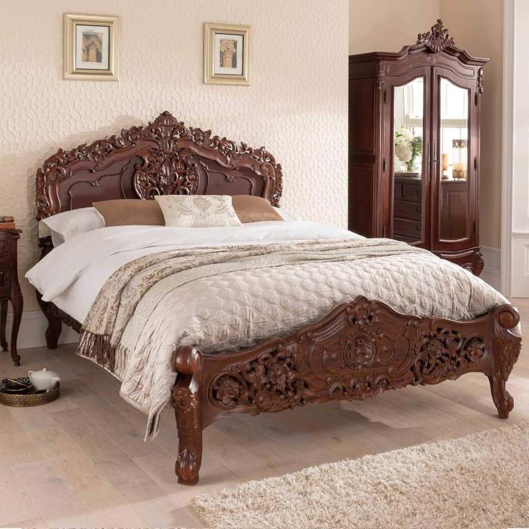 Brand New Masterpiece Rococo Handcrafted French Antique King Bed Frame – RRP £1,390