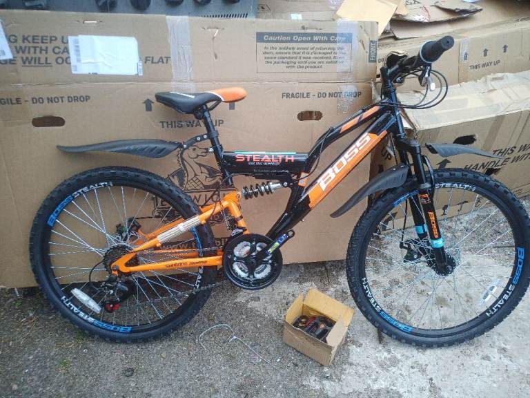 New Boss Stealth 24-inch Full Suspension Kids Junior Mountain Bike - RRP £249.99