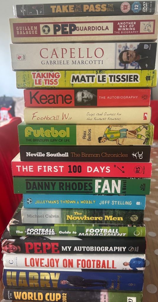 16 Football related books & a dvd