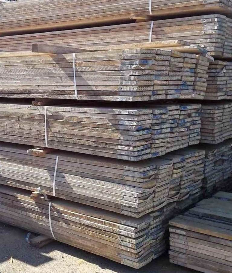 Timber reclaimed scaffolding boards and new boards 