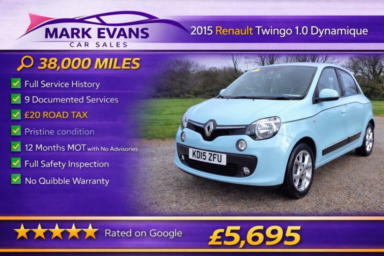 2015 Renault Twingo 1.0 SCE Dynamique 5dr [Start Stop] HATCHBACK Petrol Manual