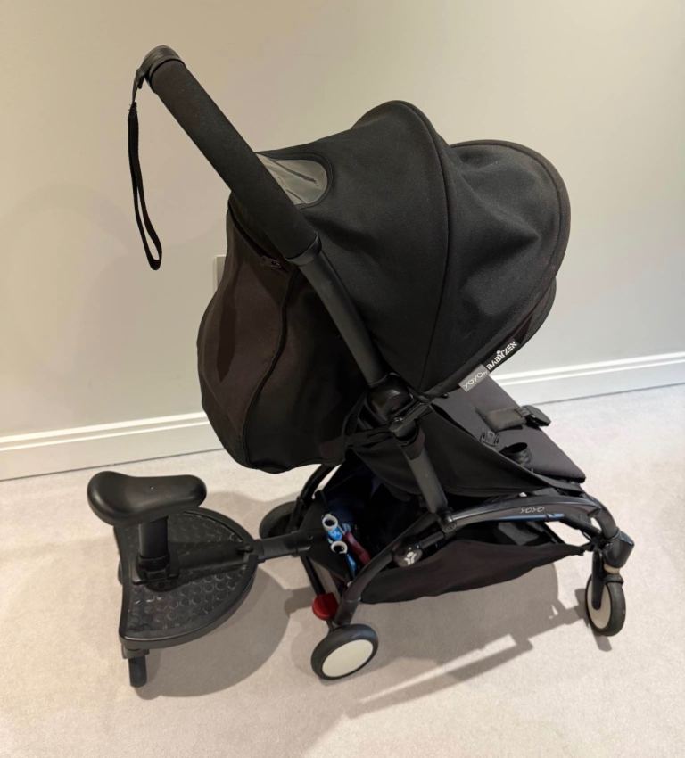Babyzen YOYO Black Pushchair with Integrated Pram Board – Good Condition