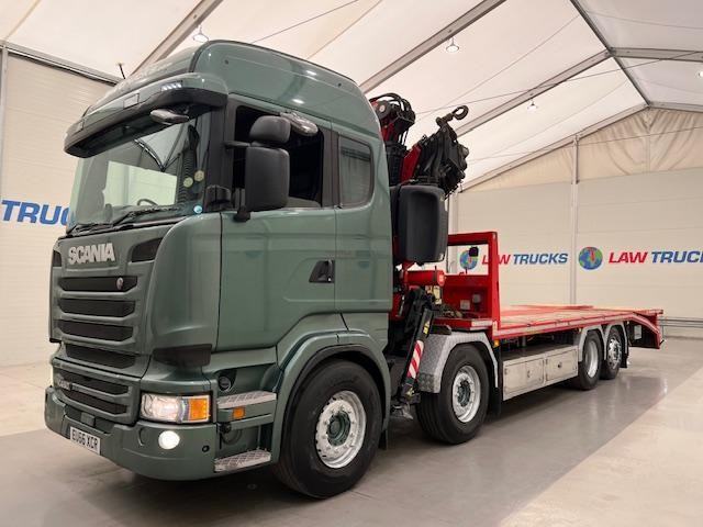 Scania R450 8x2 Flatbed Beavertail Fassi F365A Crane