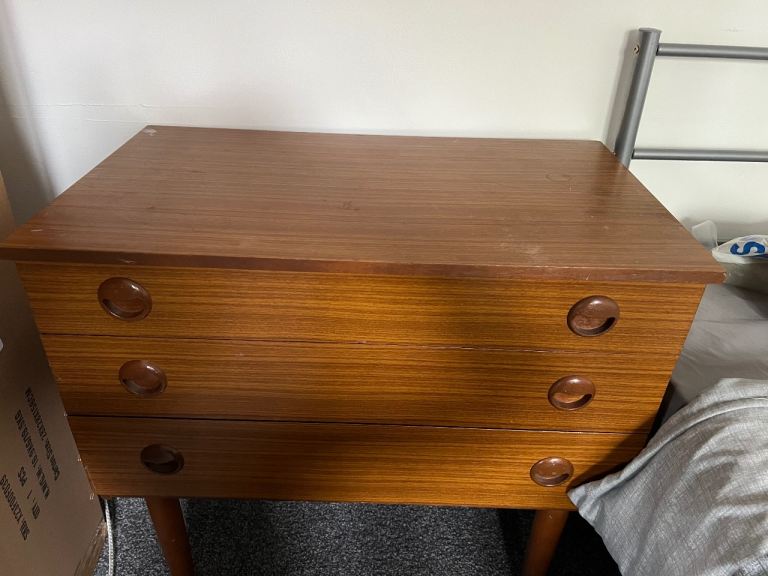 Vintage Wooden Chest of Drawers with Three Drawers