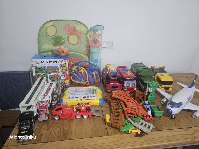 Large Bundle of Kids' Toys – Cars, Trains, and Activity Mat