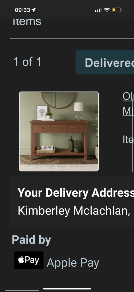 Dunelm Olney console table