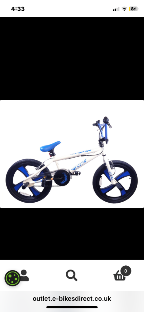 White and Blue BMX Bike – As Good As New fahrenheit air walk