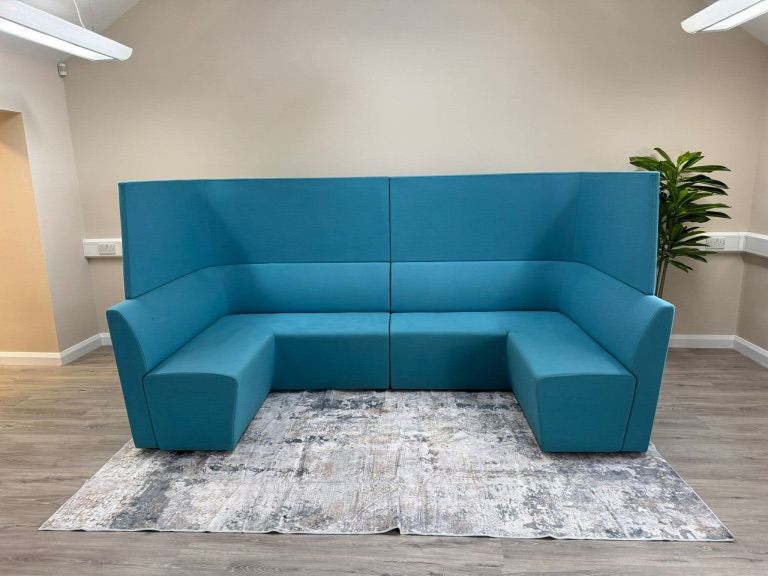 Orangebox Corner Booth Seating – Blue Office Breakout Furniture