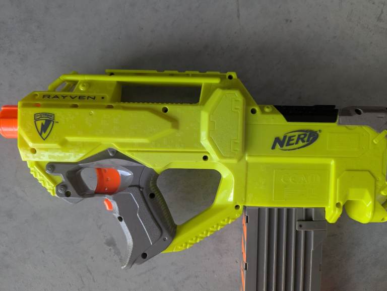 Nerf Gun Bundle - N-Strike Rayven, Elite Strongarm & Mega Cyclone Blaster 