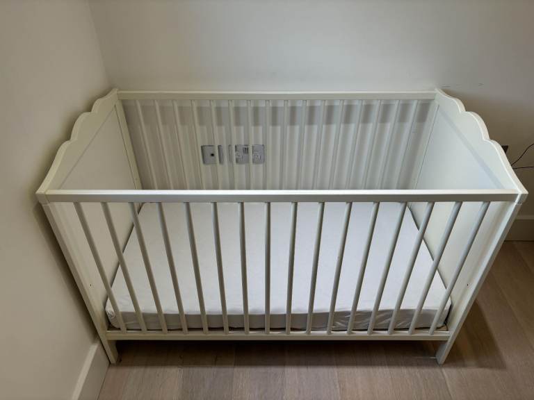 Baby Cot Bed with Mattress (60cm x 120), USED, great condition, HENSVIK/IKEA