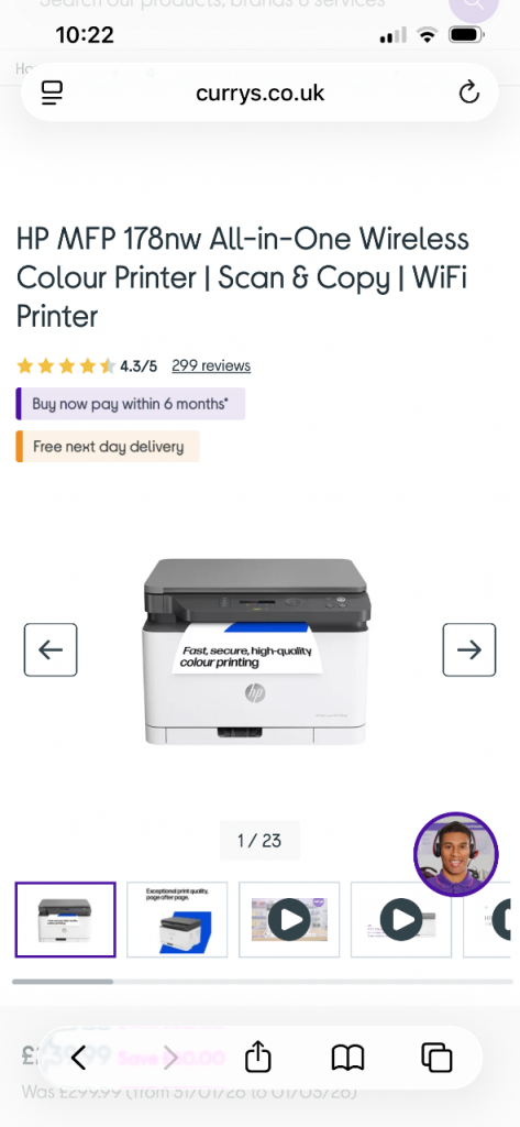 HP - MFP 178nw AirPrint All-in-One Wireless Laser Colour Printer 