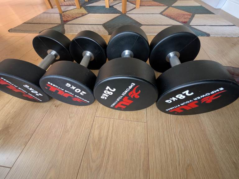 Dumbbells - pair of 20kg and pair of 28kg