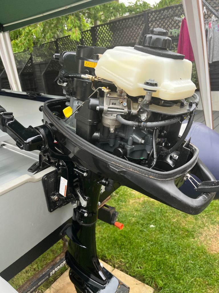 Rib boat with outboard motor