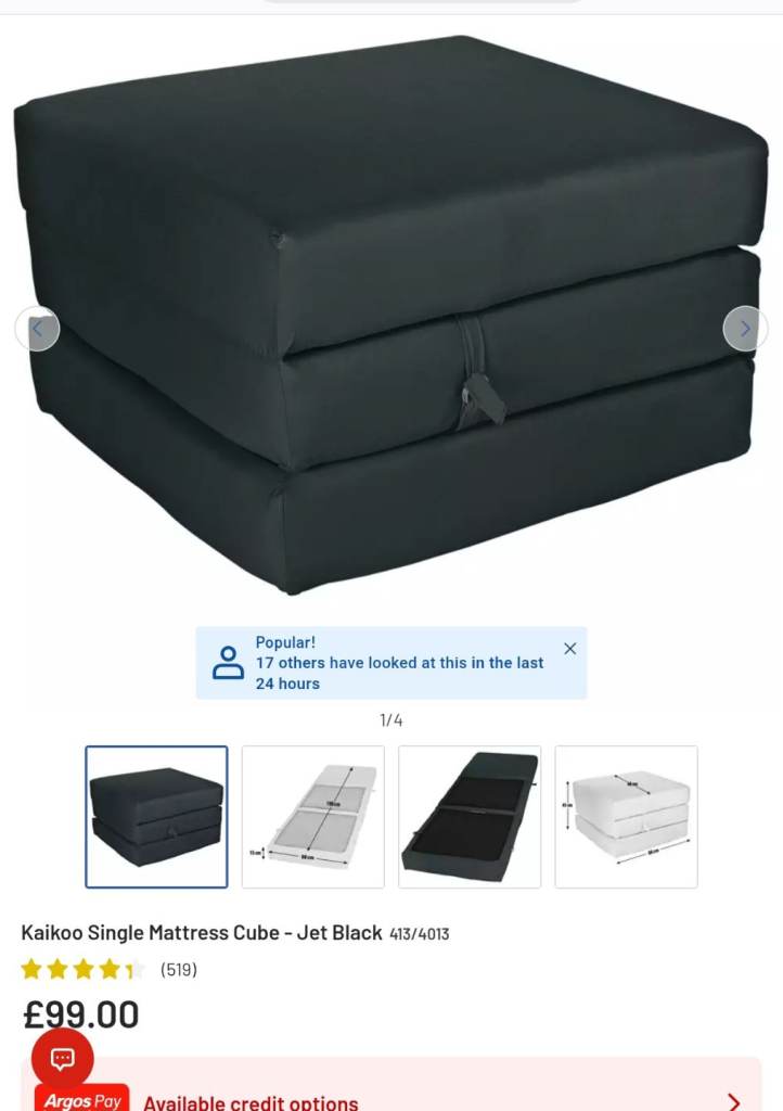 Single fold out Z bed KAIKOO (ARGOS £99)