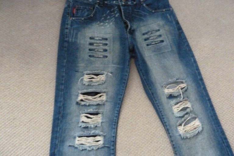 Men's Blue Inc Designer Ripped Jeans