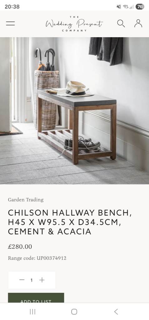 Hallway bench