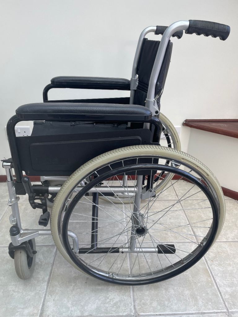 Manual Wheelchair – Good Condition, Black and Silver