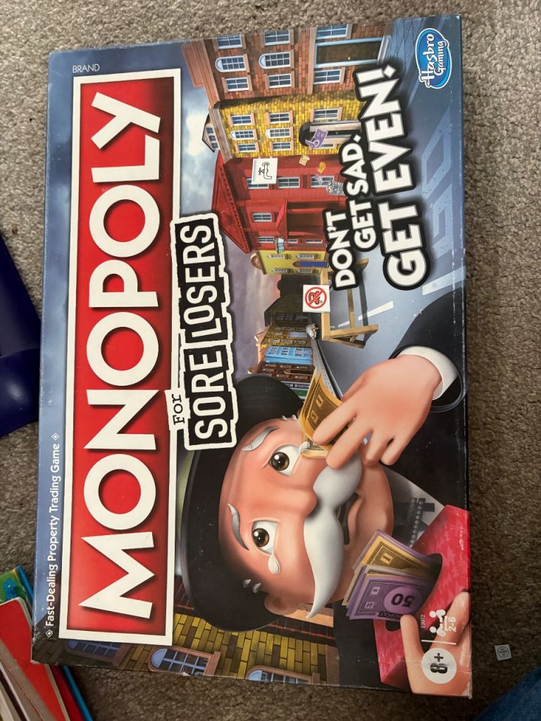 Monopoly For Sore Losers Board Game – Good Condition