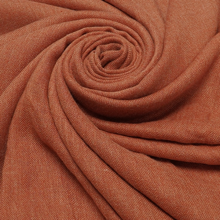 Brand New Large Quality Cotton Wool Plain Scarf fringe Burnt Orange 210cm x 100 cm