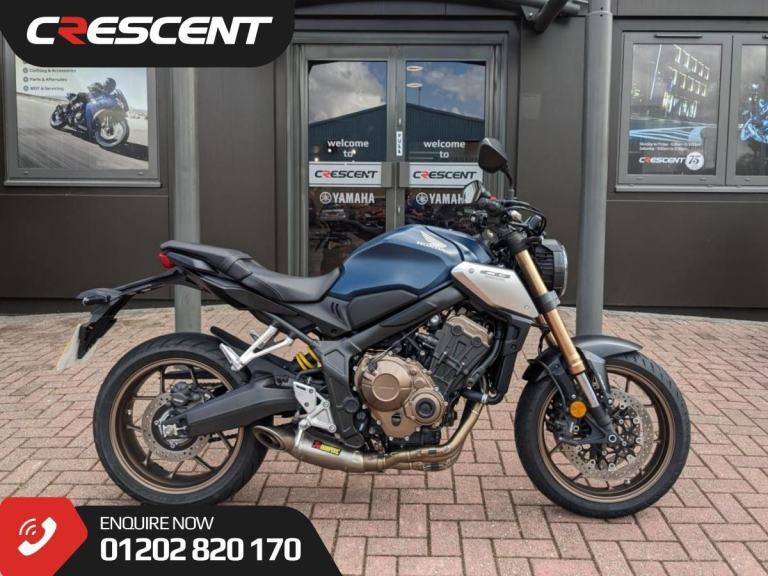 HONDA CB650R 2020 - MATT JEANS BLUE - FULL AKRAPOVIC EXHAUST SYSTEM - 3 STAMPS