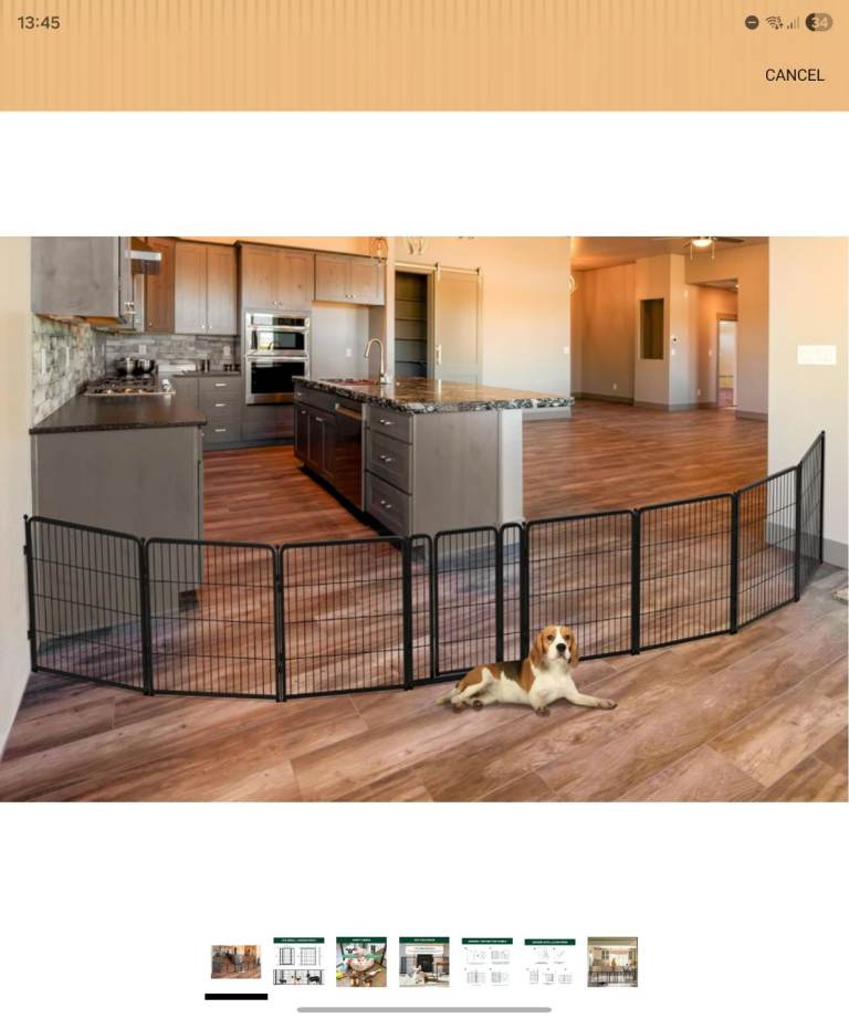 Dog Gate Extra Wide. Adjustable Width Up to 556cm Wide (80cm H 8 Wire Panels for Small and Medium  