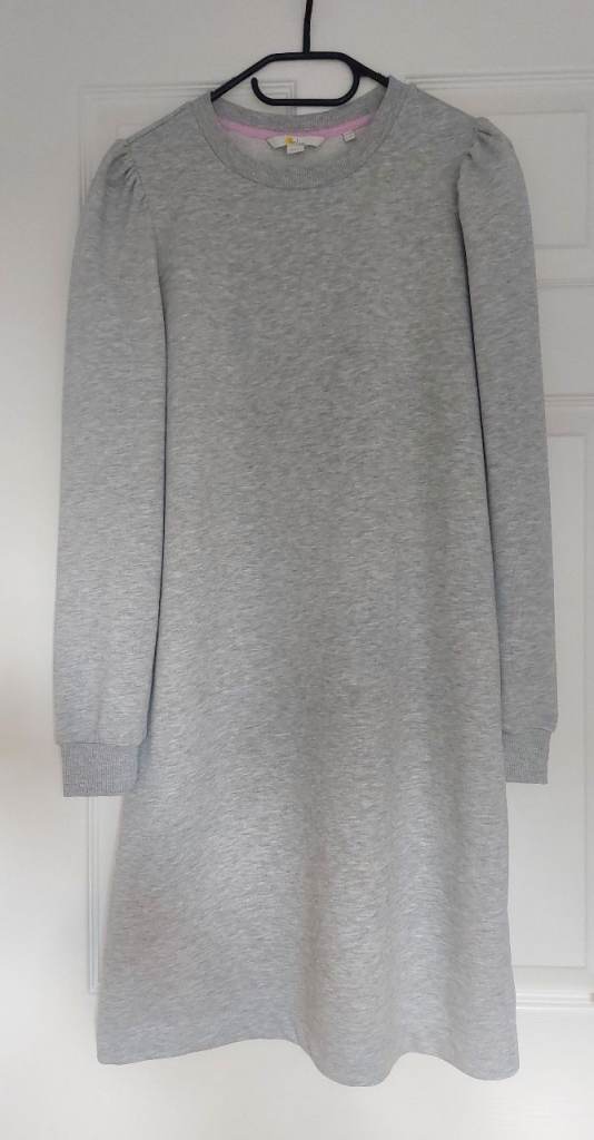 Boden Cotton-blend Jersey Sweatshirt Dress. Ruched Shoulders. 10R.