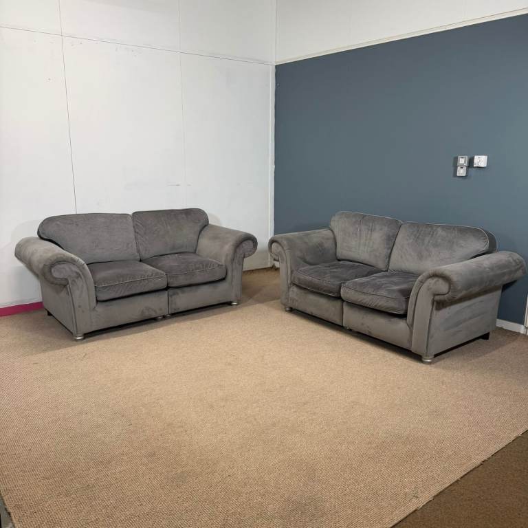 🛋️ X2 Soft Grey Two-Seater Sofa Set - FREE DELIVERY 🚚