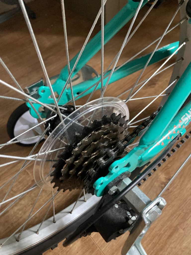 Kids Bike with Stabilisers – Good Condition, Teal with Pink Seat