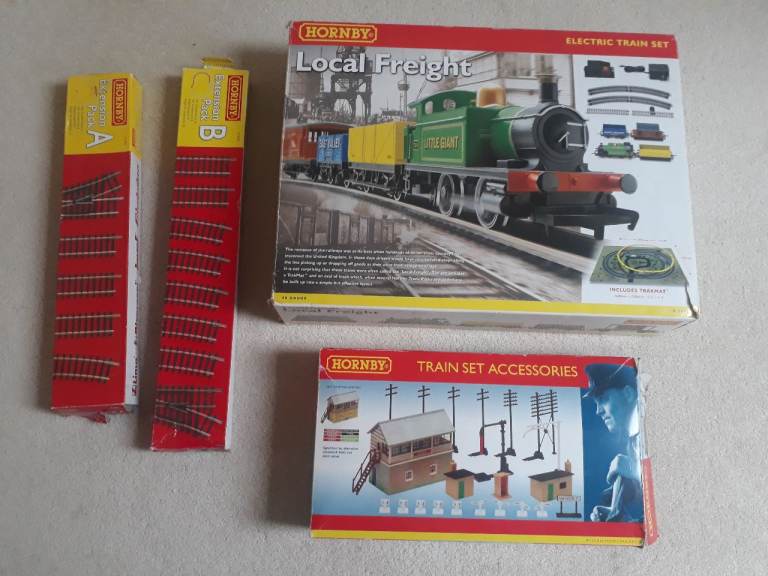 Hornby local freight with train set accessories and extension packs A & B