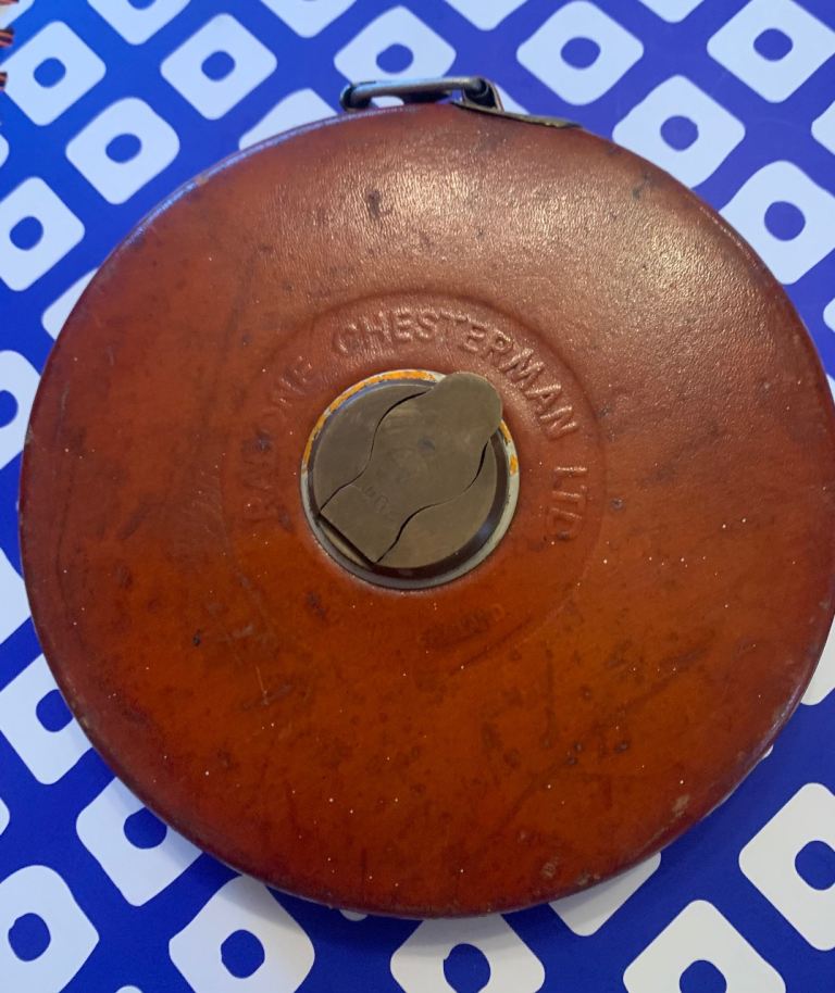 Vintage  military Chesterman  Leather Cased Measuring Tape