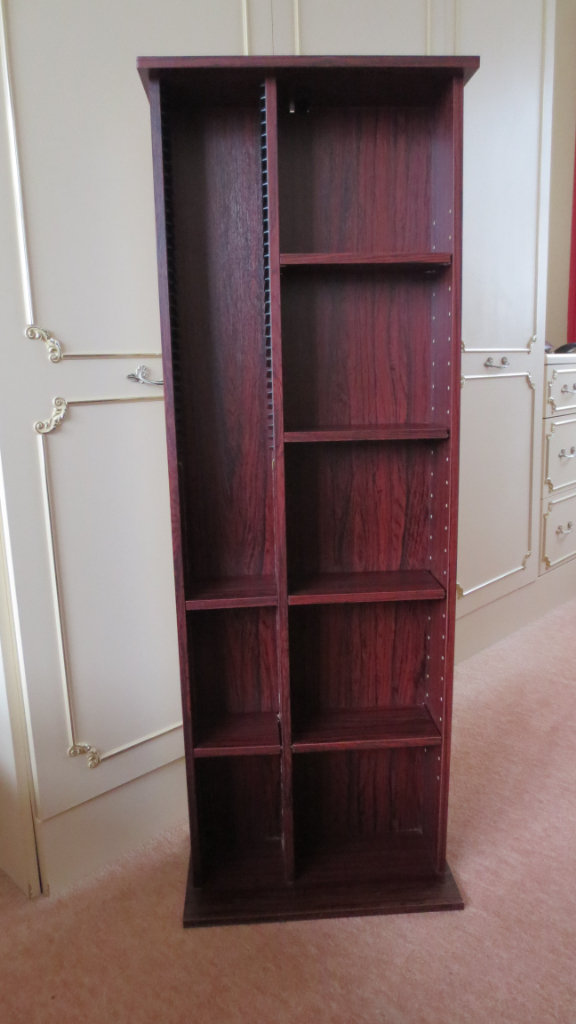 DVD, Blu-Ray CD Rack Mahogany Finish